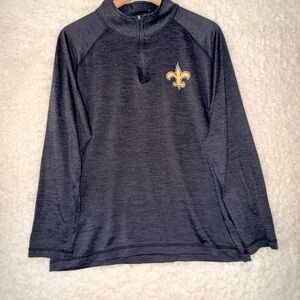 Fanatics New Orleans Saints Gray Quarter-Zip Shirt - Tech Material